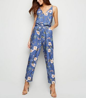 floral blue jumpsuit