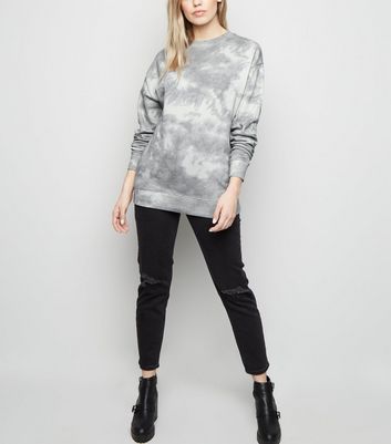 Light grey tie dye sweatshirt sale