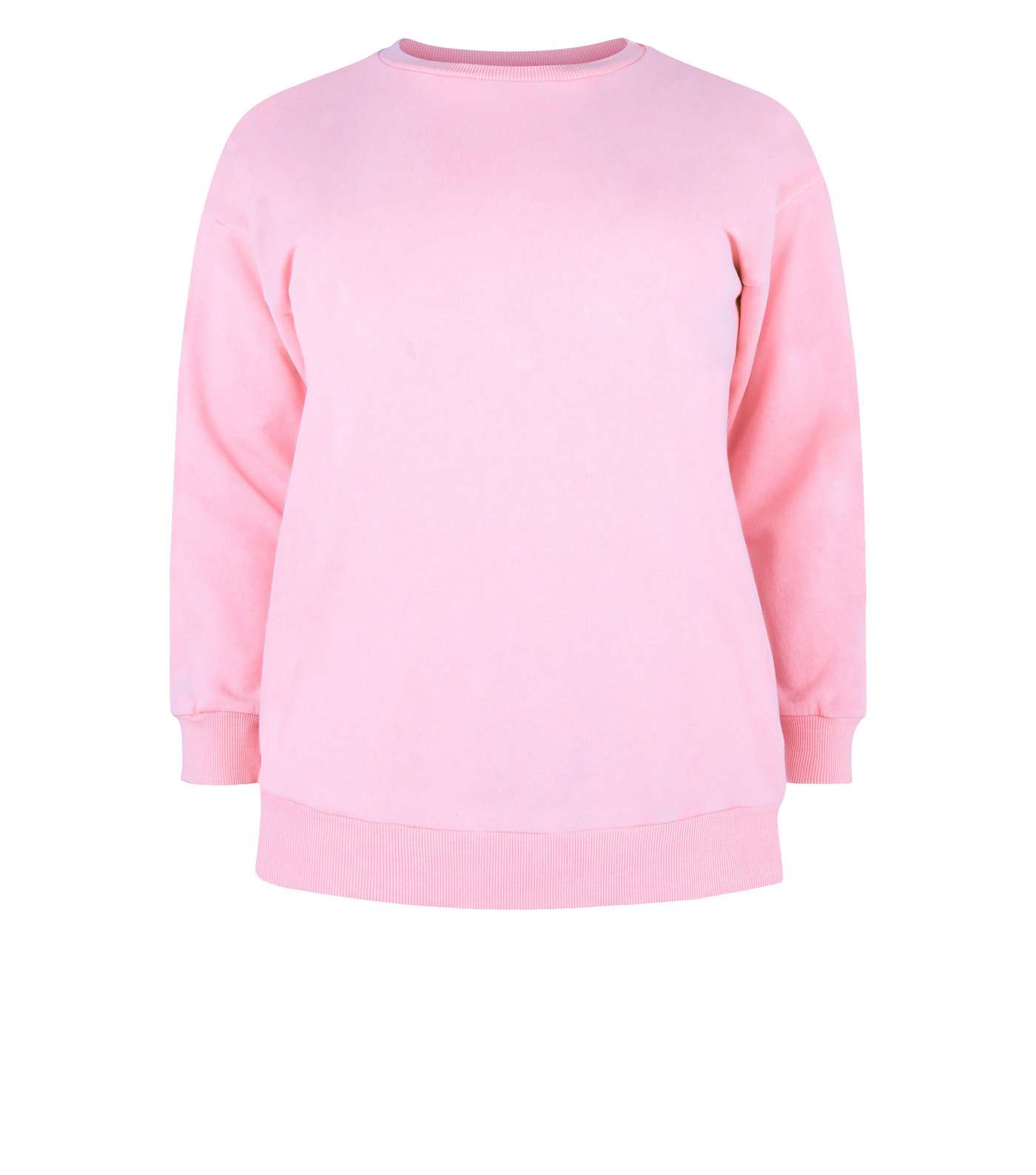 Curves Bright Pink Acid Wash Sweatshirt Image 4
