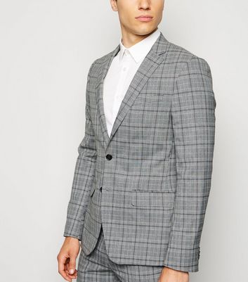 gray checkered blazer