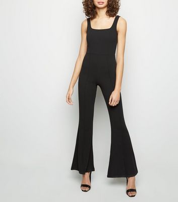 black flared leg jumpsuit