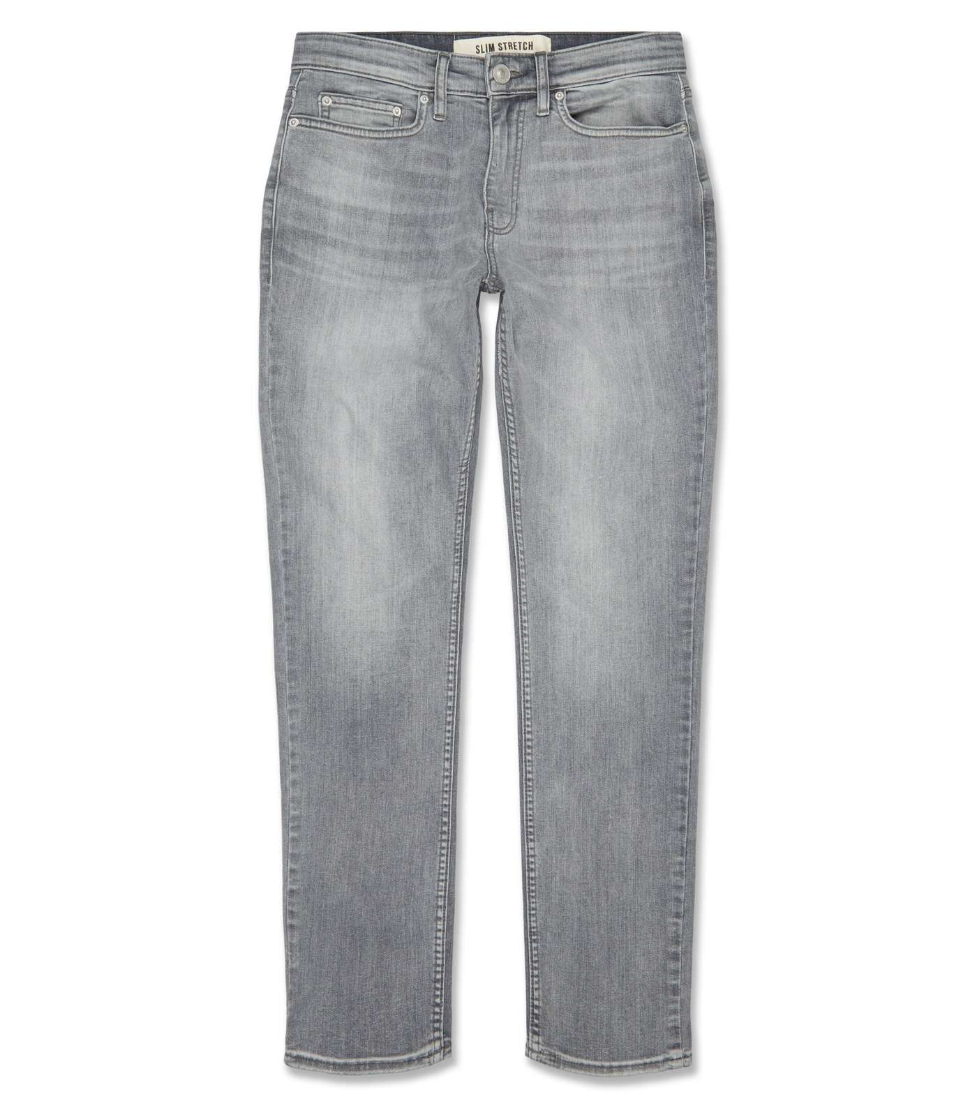 Grey Slim Stretch Jeans Image 4