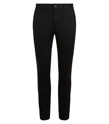 Black Side Stripe Skinny Trousers New Look