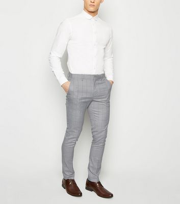 white button up grey pants