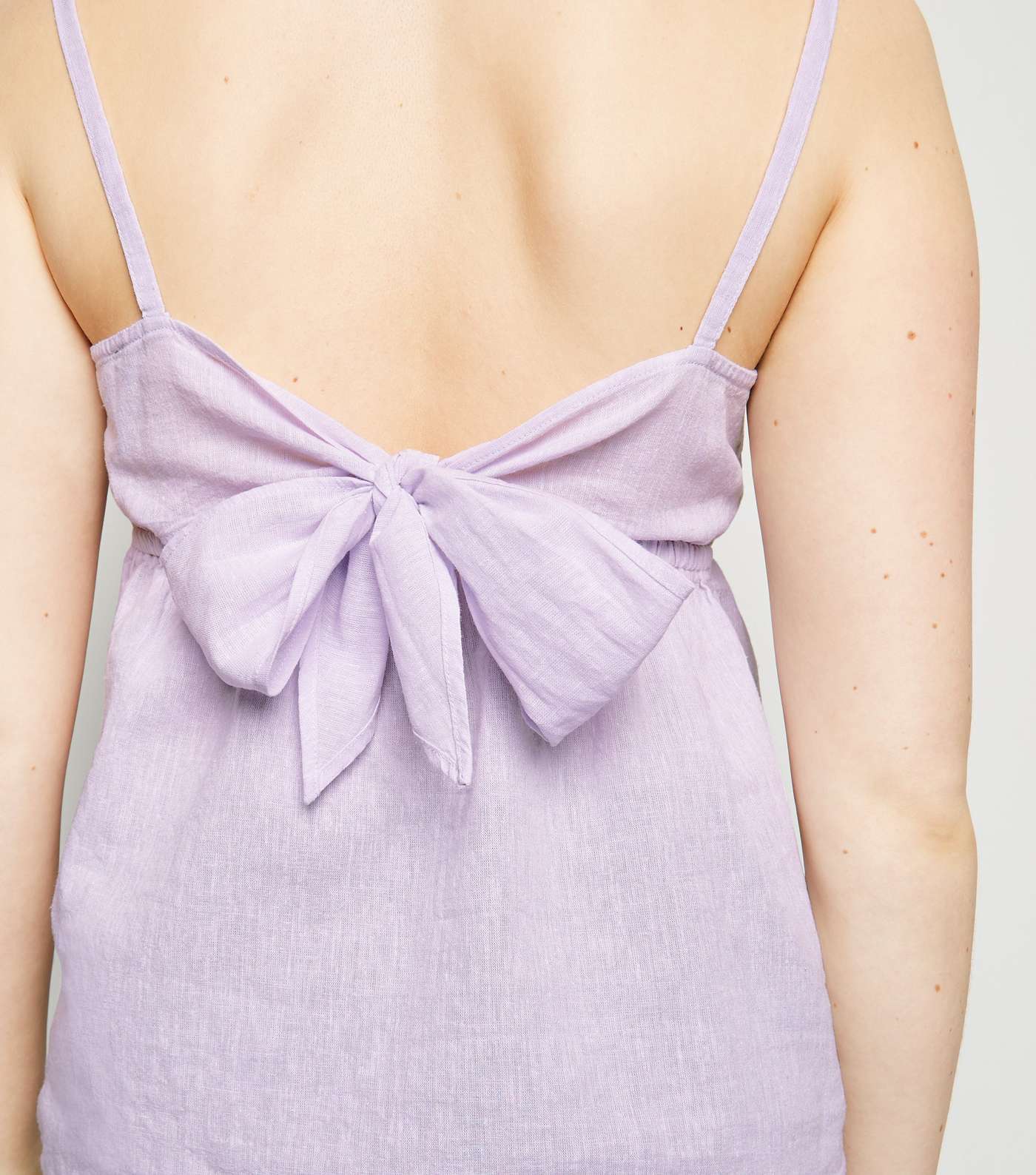 Maternity Lilac Linen Blend Tie Back Cami Image 5