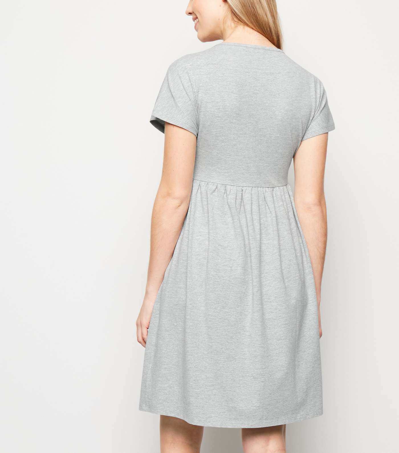 Maternity Grey Marl Button Front Smock Dress Image 5