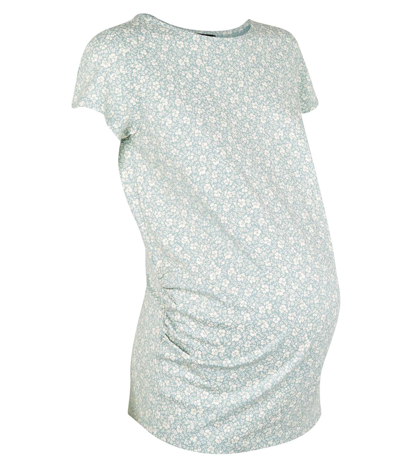 Maternity Mint Green Ditsy Floral T-Shirt Image 4