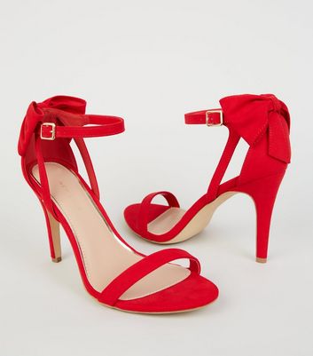 new look red bow heels