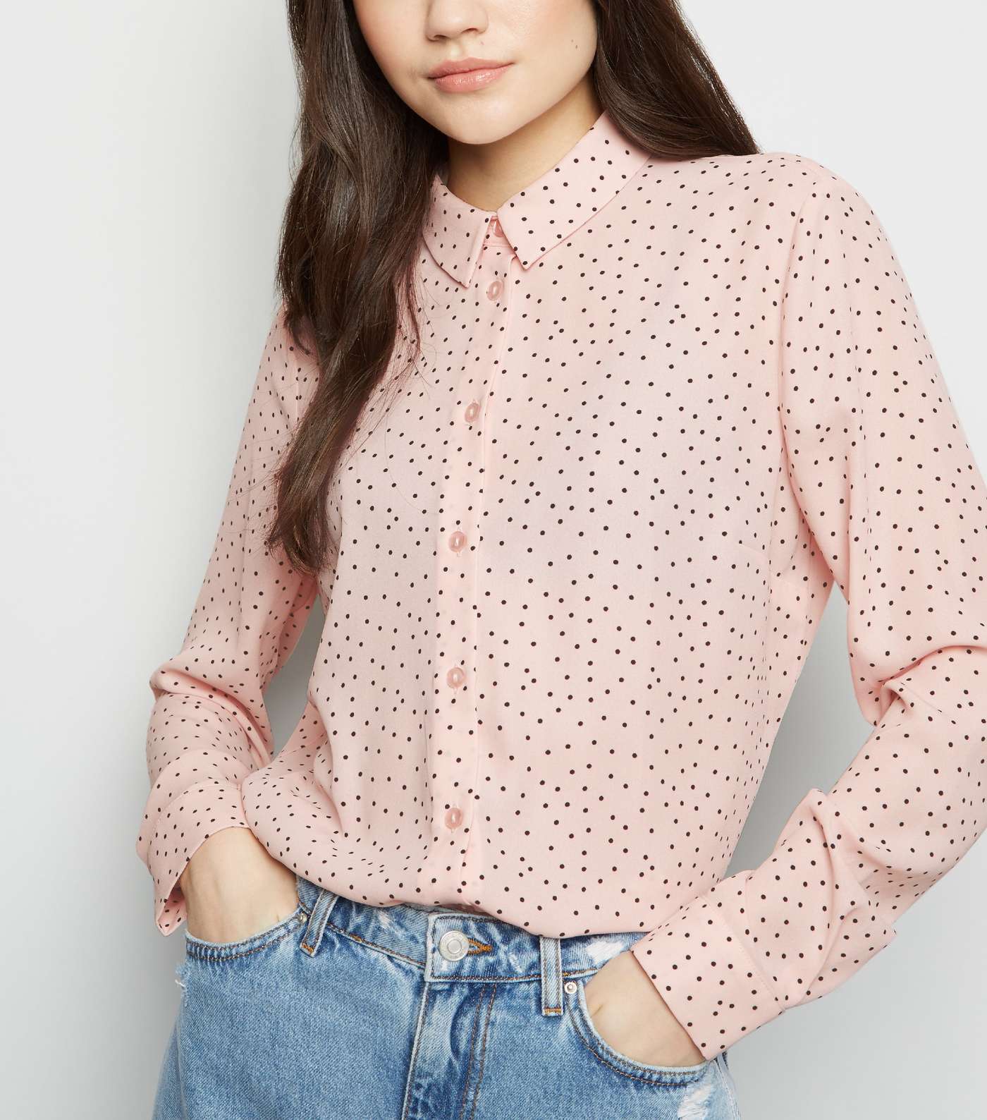Pink Spot Print Long Sleeve Shirt
