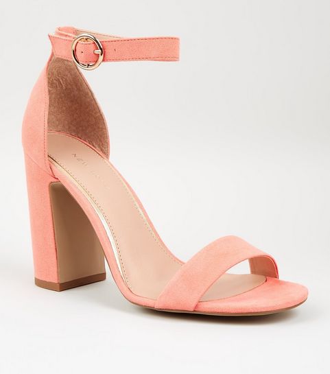 Image result for block heels IN CORAl colour