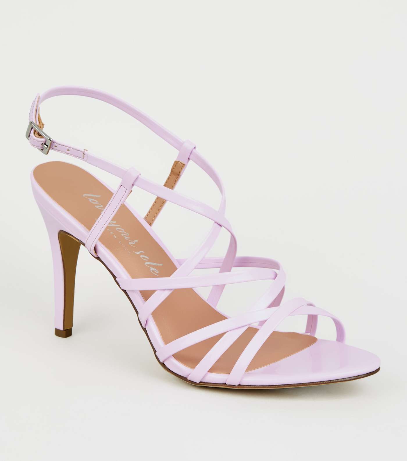 Lilac Patent Strappy Stiletto Heels