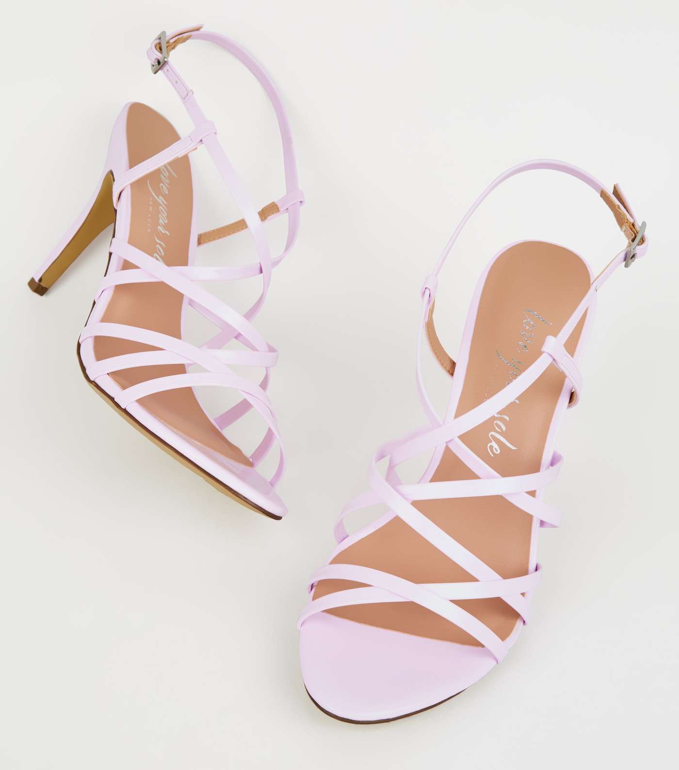 Lilac Patent Strappy Stiletto Heels Image 3