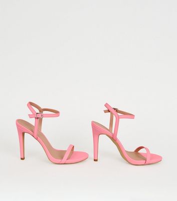 coral barely there heels