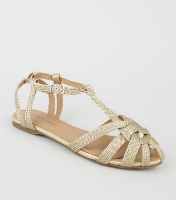 new look gold sandals