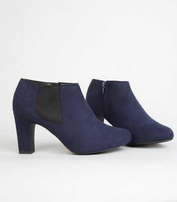 navy blue wide fit boots