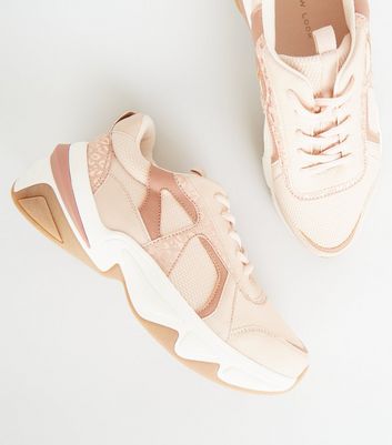 nude leather trainers