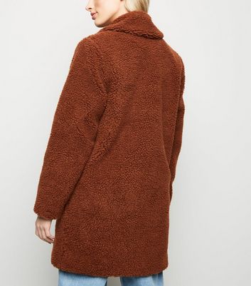 rust teddy bear coat