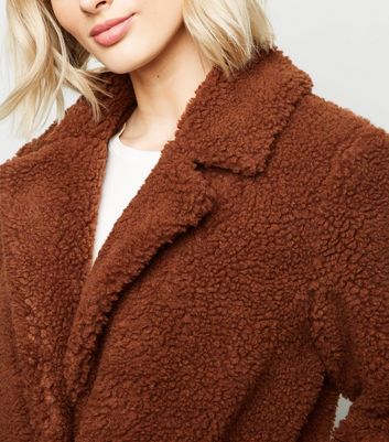 rust teddy bear coat