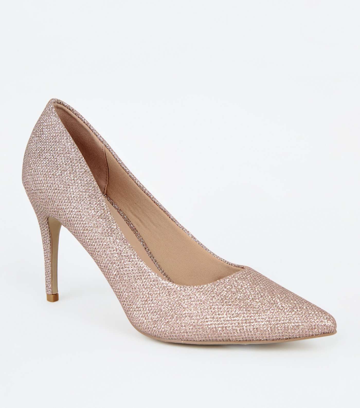 Rose Gold Glitter Court Shoes