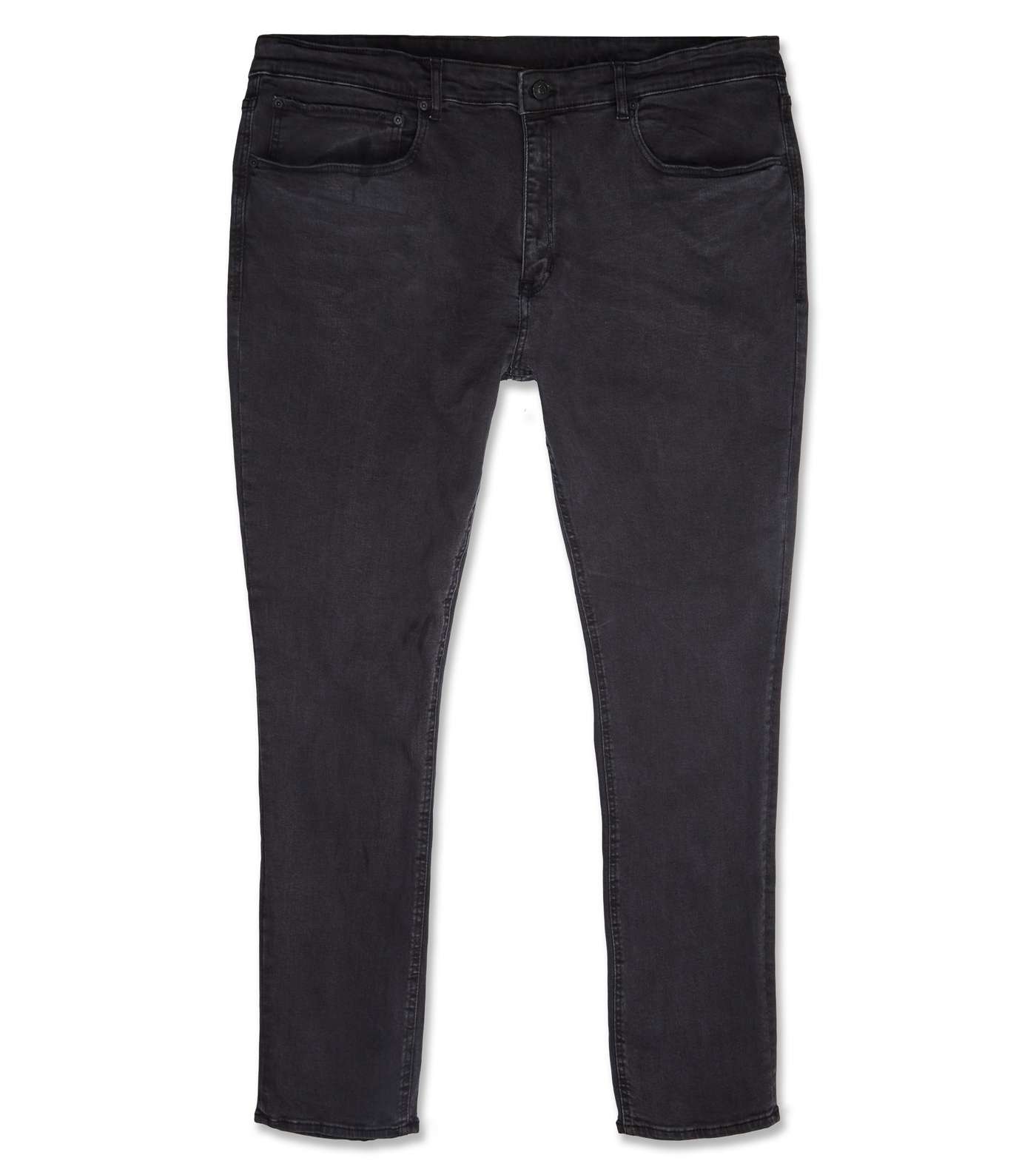 Plus Size Black Washed Skinny Stretch Jeans Image 4