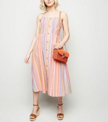 multi stripe midi dress