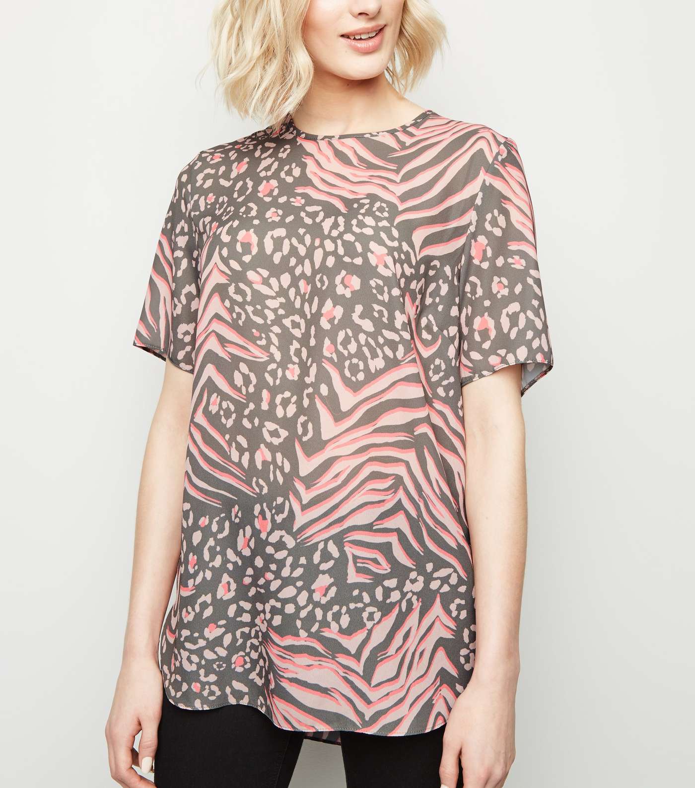 Tall Pink Mixed Animal Print T-Shirt 