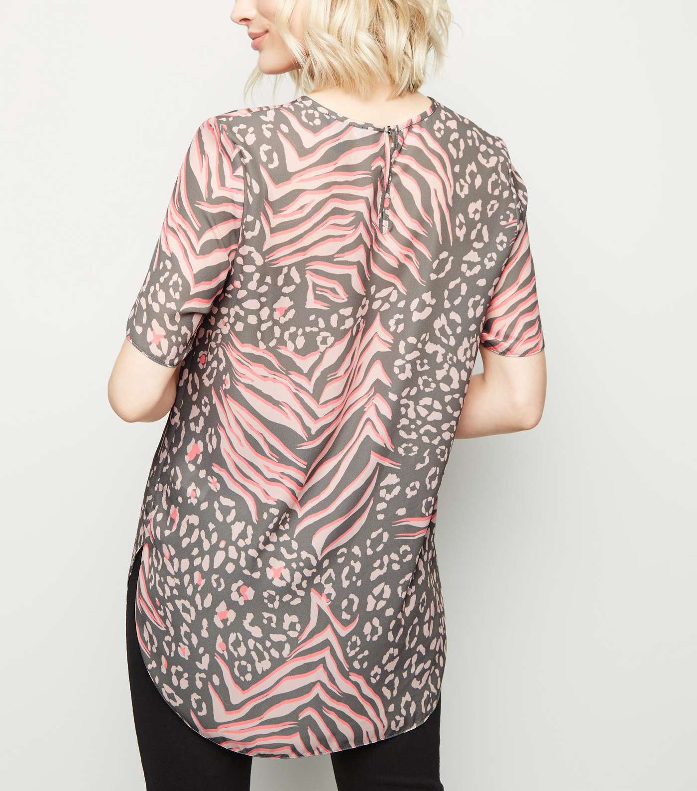Tall Pink Mixed Animal Print T-Shirt  Image 3