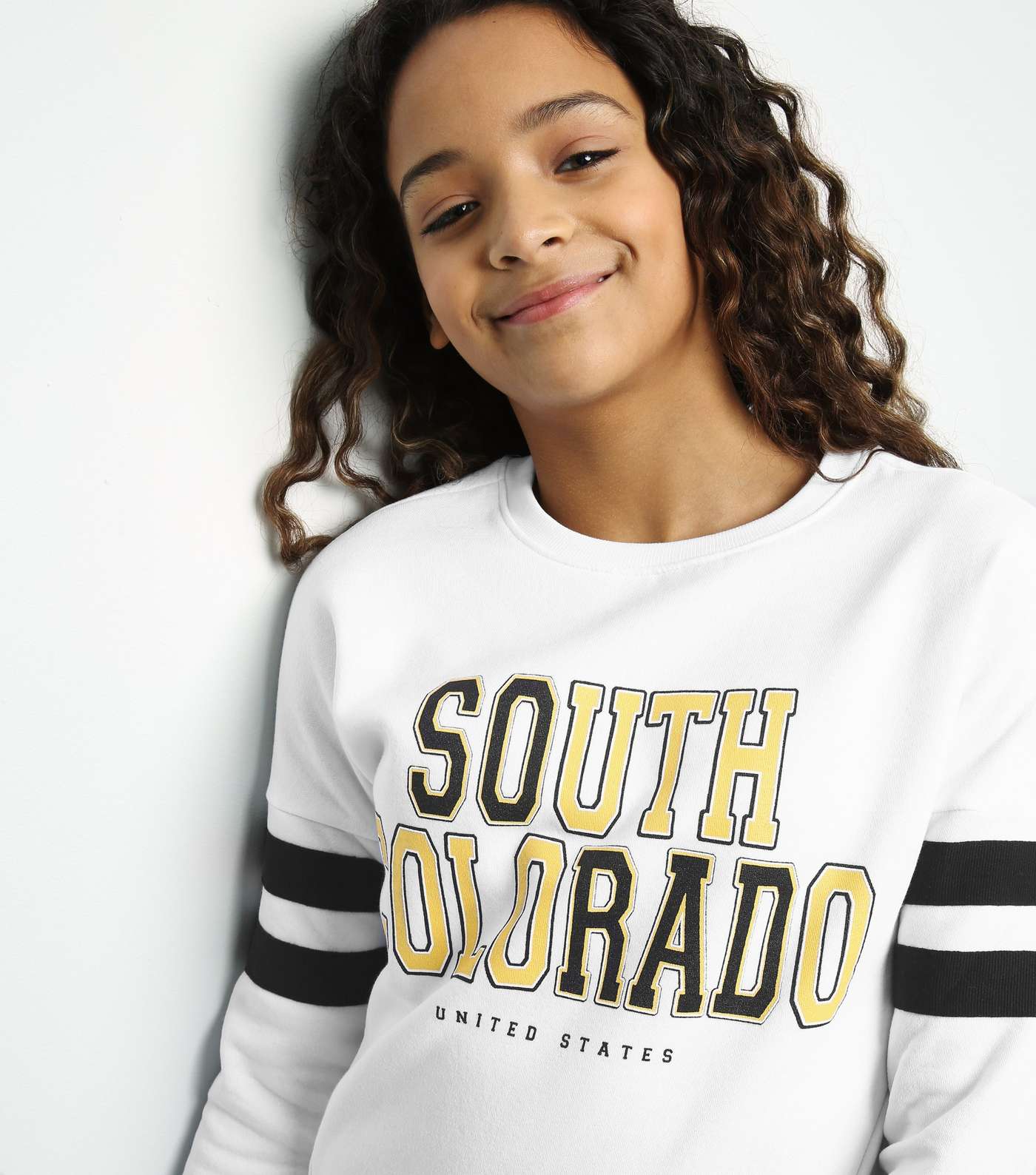 Girls White South Colorado Slogan Sweatshirt  Image 2