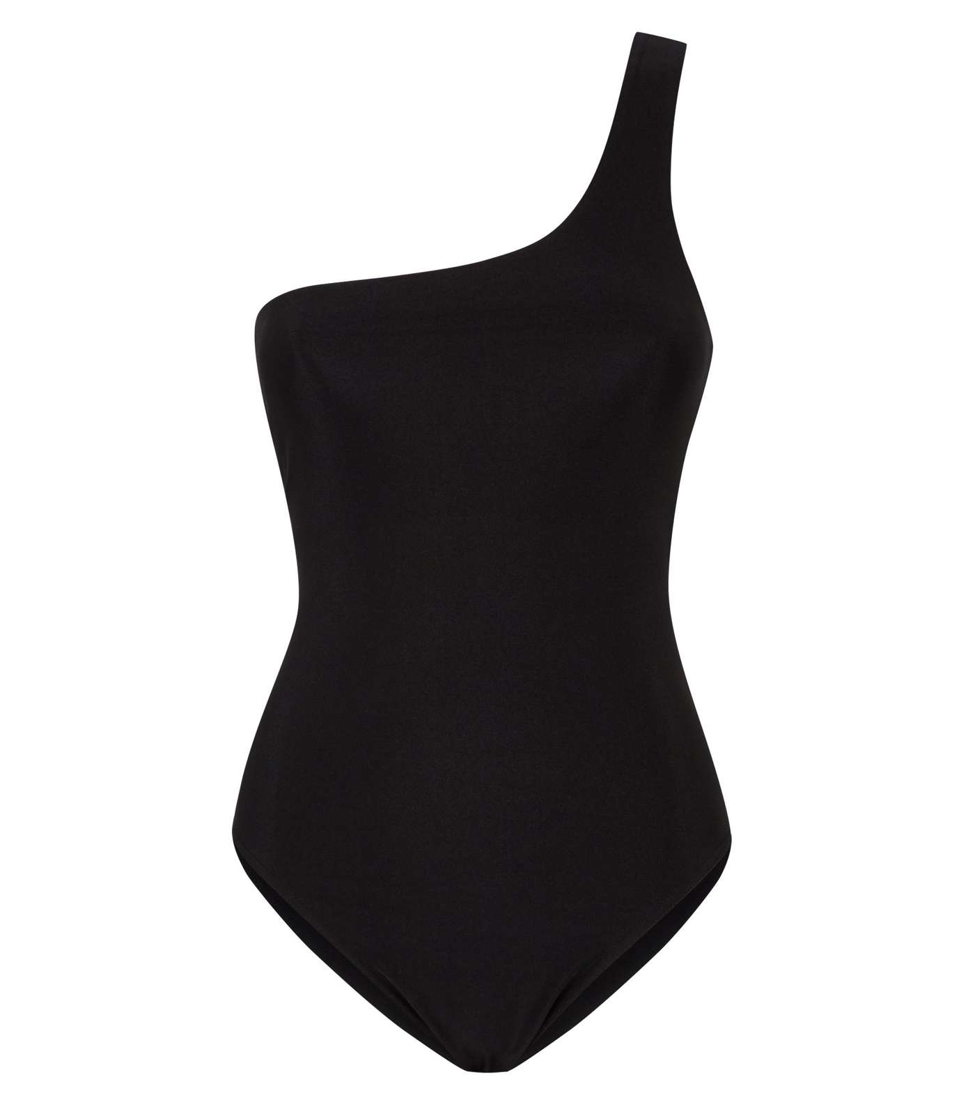 Black One Shoulder Slinky Bodysuit Image 4