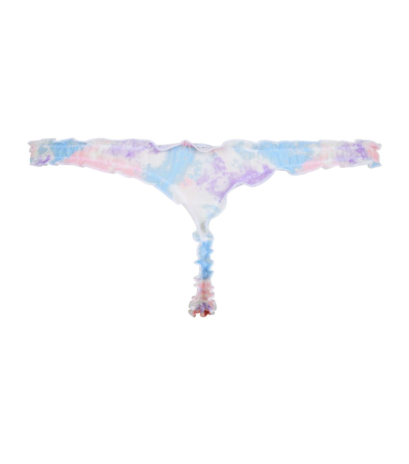 Multicoloured Tie Dye Frill Trim Thong Image 4