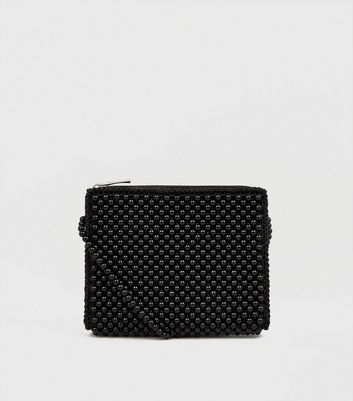 black beaded crossbody bag