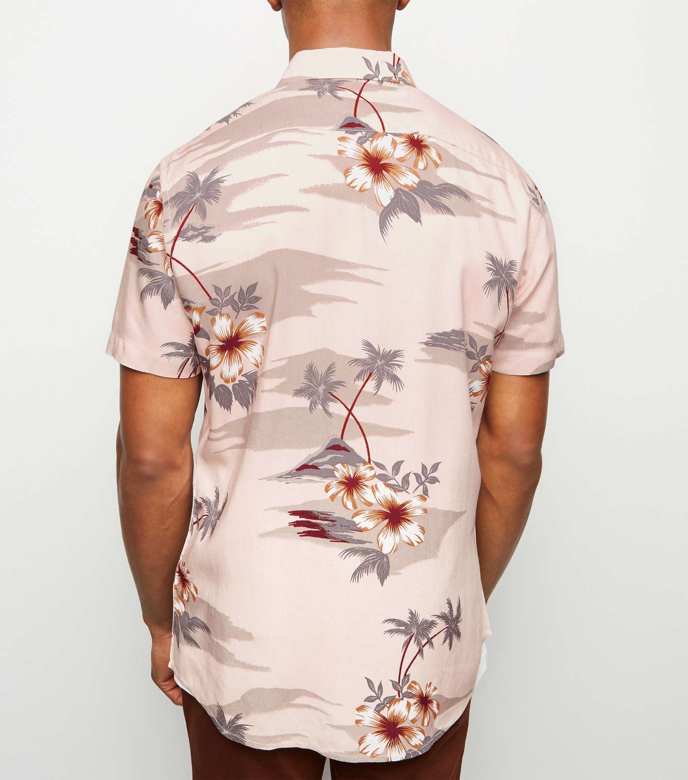 Pink Tropical Print Short Sleeve Shirt Image 3