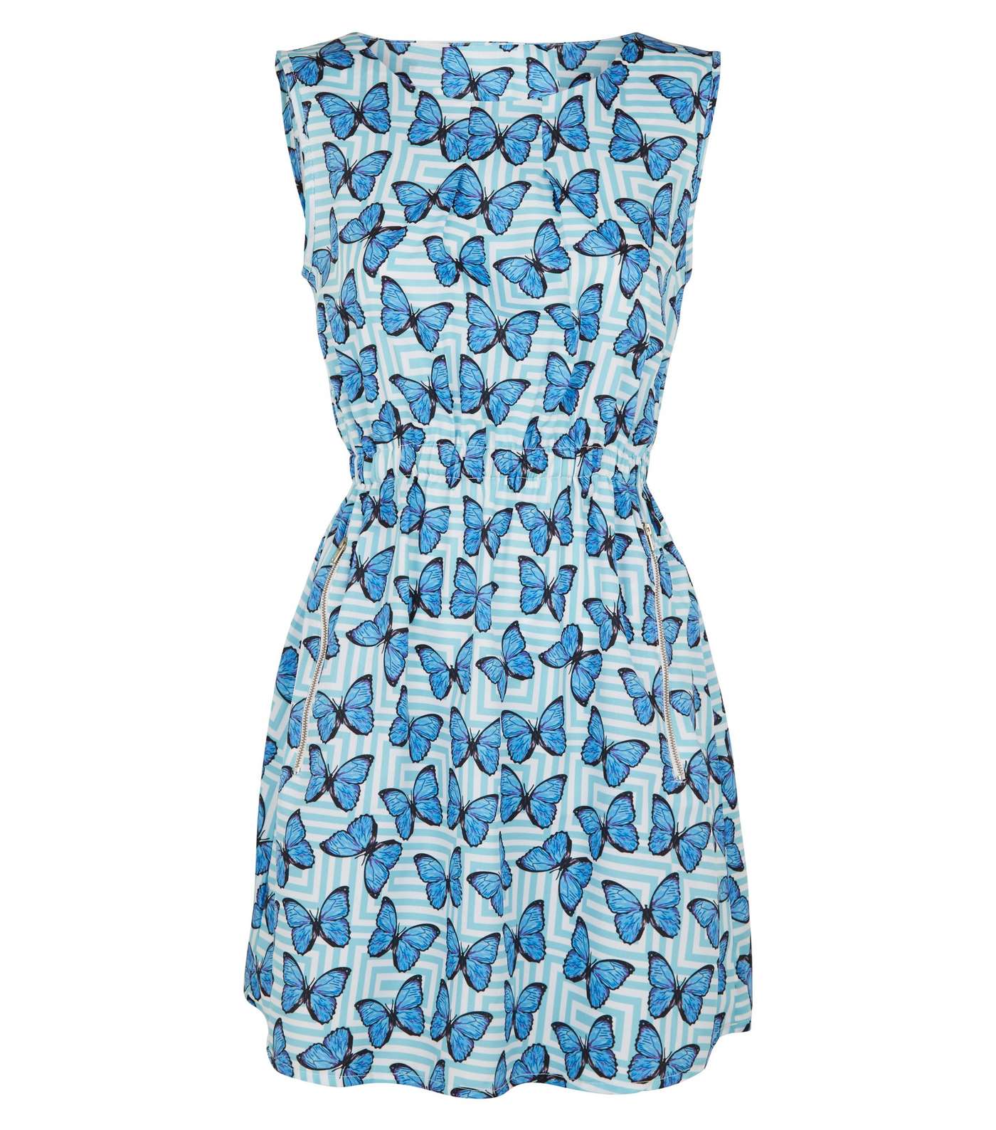 Mela Blue Butterfly Zip Mini Dress Image 4