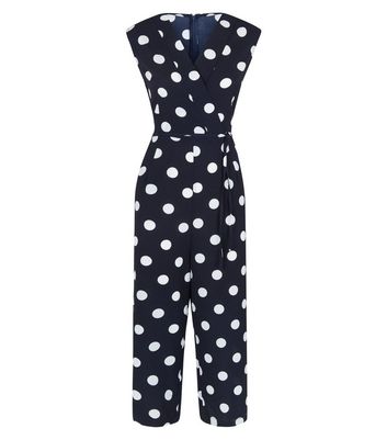 polka dot wrap jumpsuit