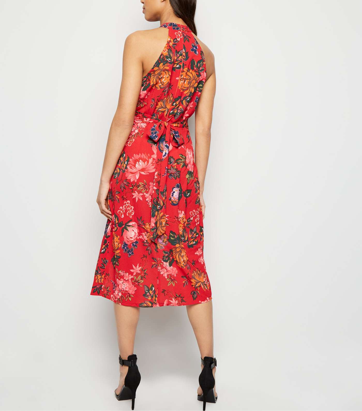 AX Paris Red Floral Overlay Dress  Image 3