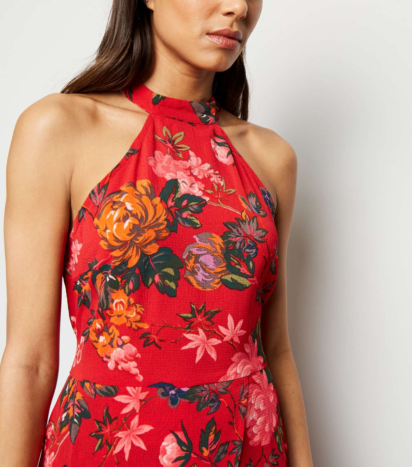 AX Paris Red Floral Overlay Dress  Image 5