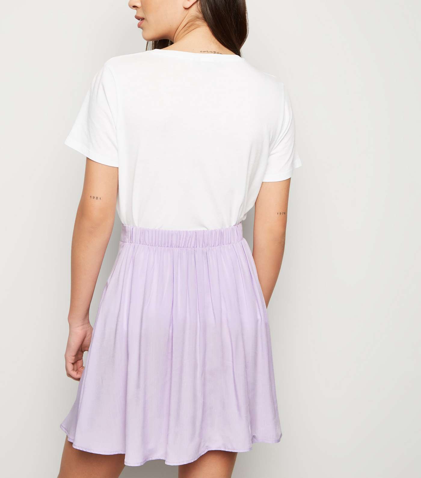 Lilac Button Up Mini Skirt  Image 3
