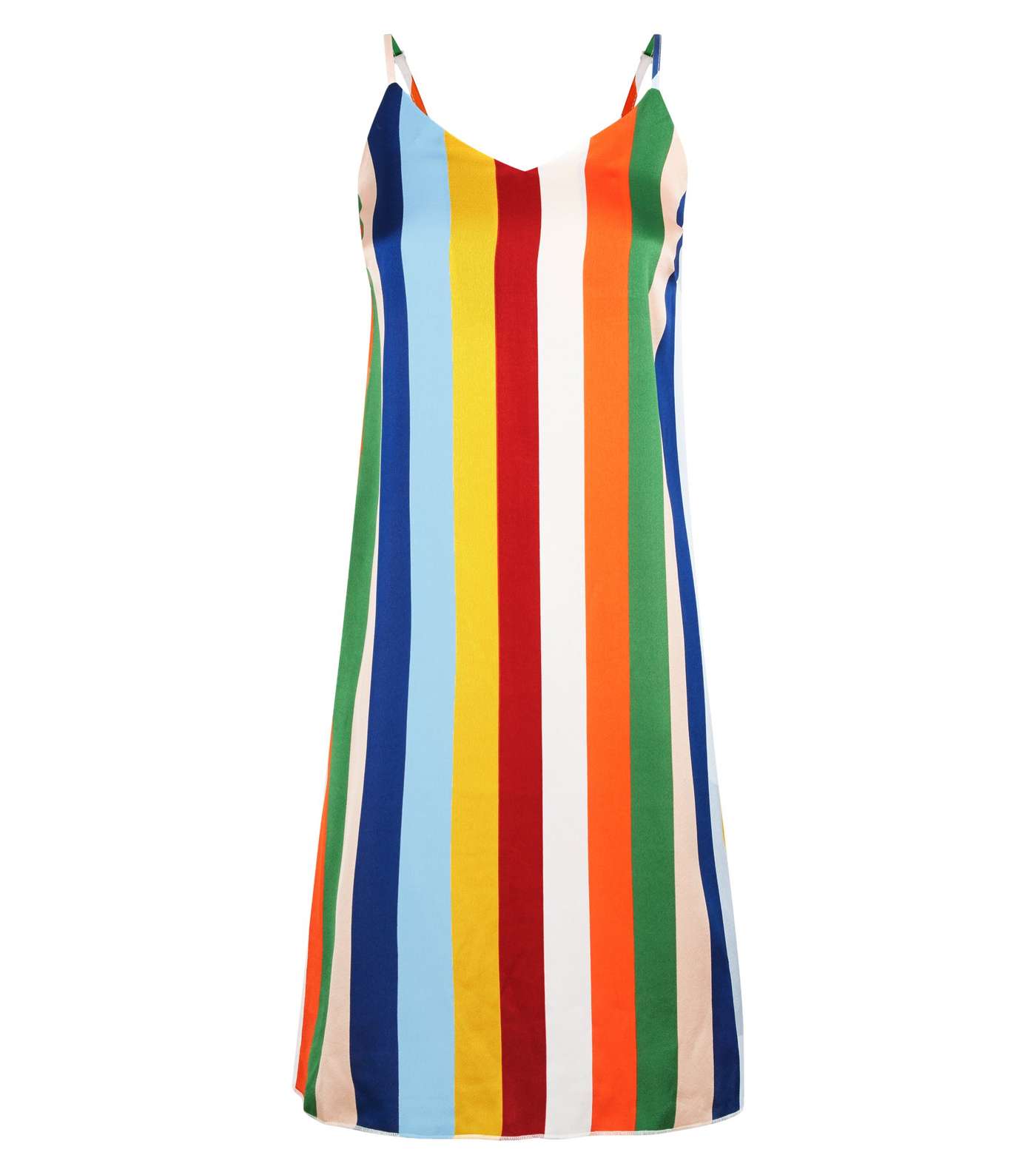 Blue Vanilla Rainbow Stripe Slip Dress Image 4
