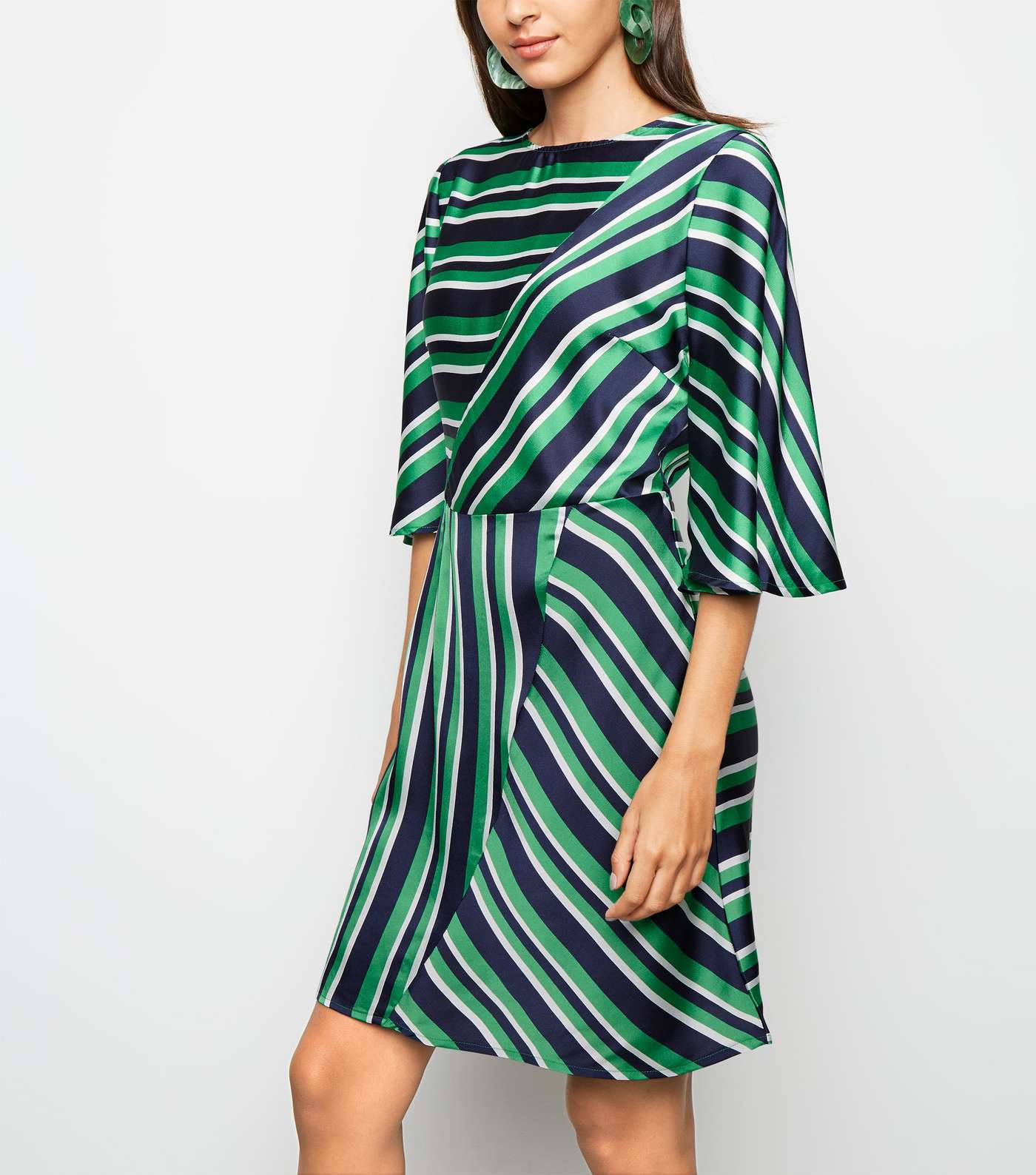 AX Paris Green Stripe Satin Dress