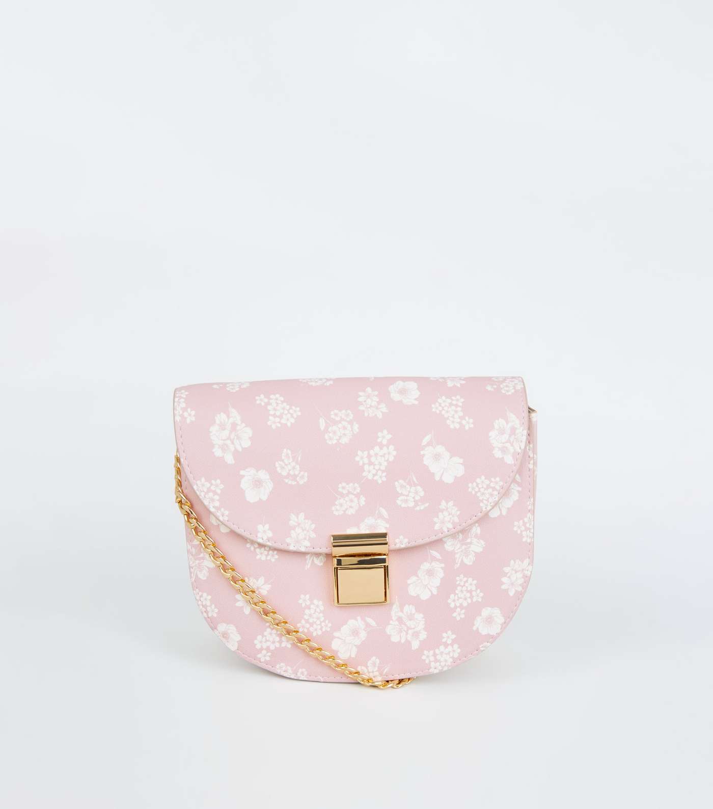 Pink Floral Cross Body Saddle Bag