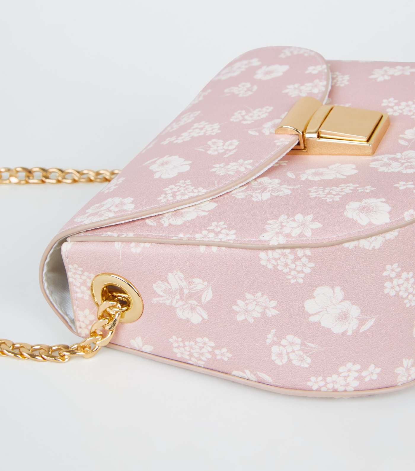 Pink Floral Cross Body Saddle Bag Image 3