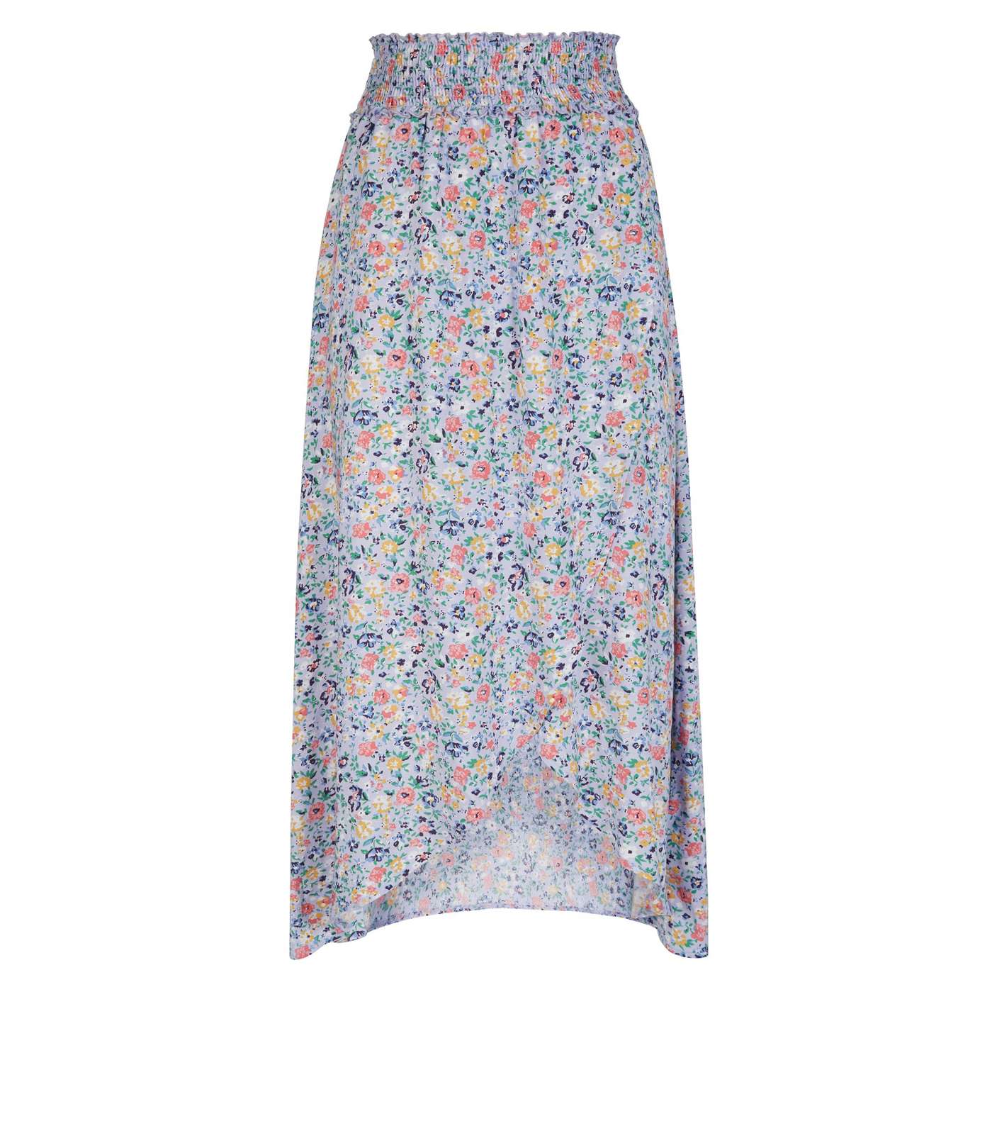 Lilac Ditsy Floral Shirred Midi Skirt  Image 4