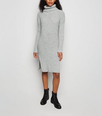 roll neck knit dress