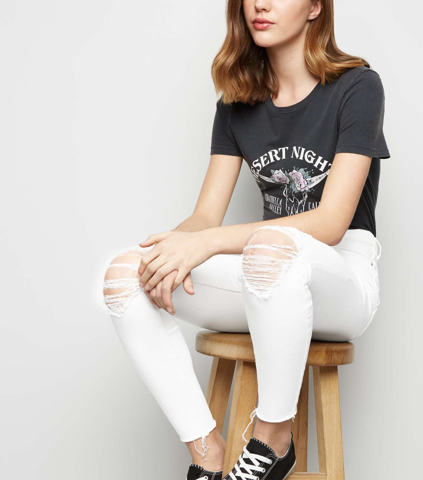White Ripped Super Skinny Hallie Jeans Image 5