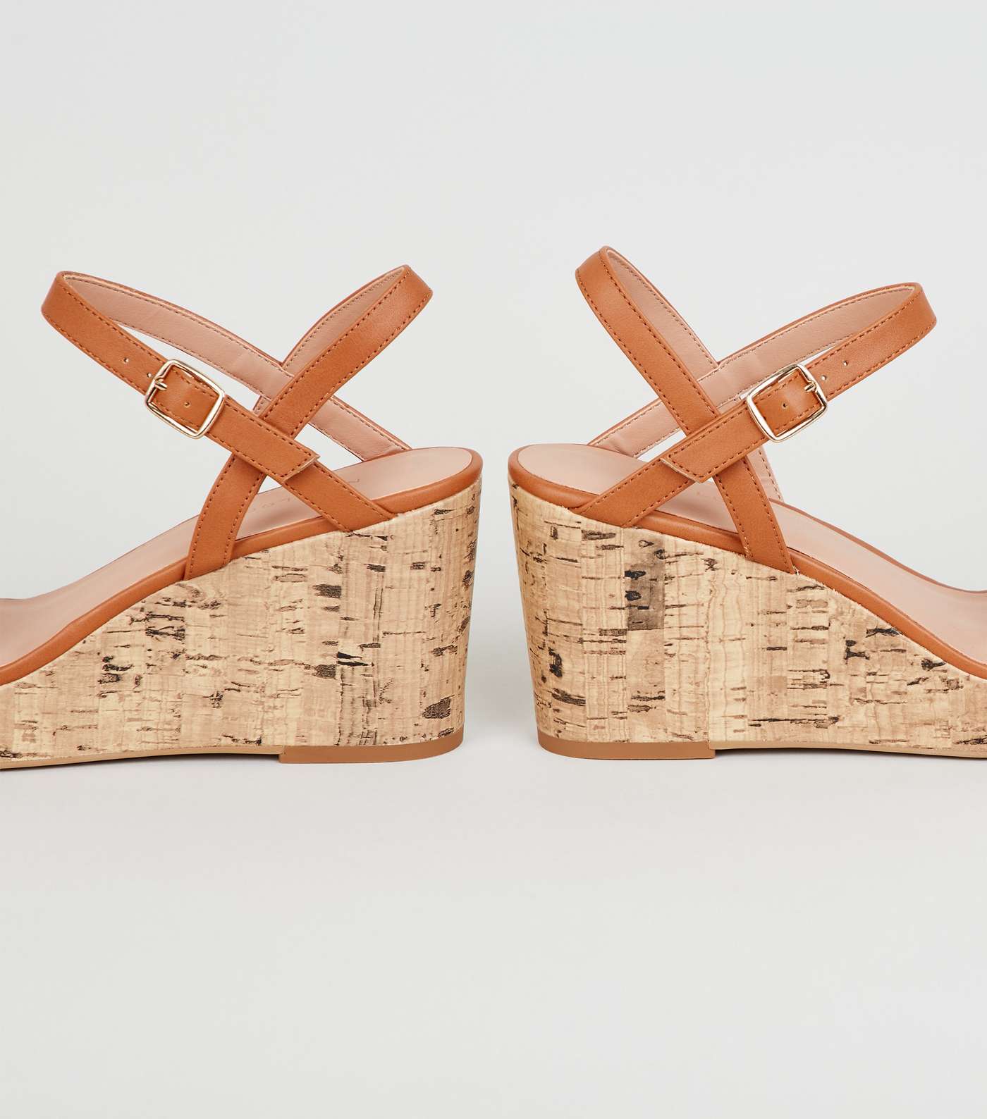 Off White Woven Strap Cork Wedges Image 3