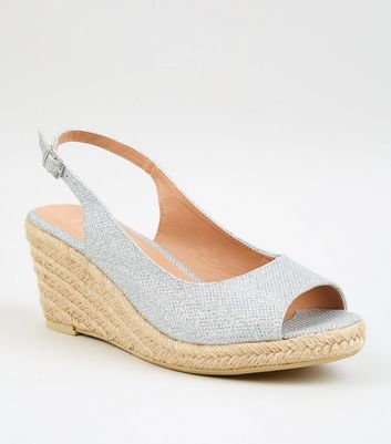 espadrilles compensees argentees