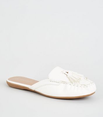 white loafer mule