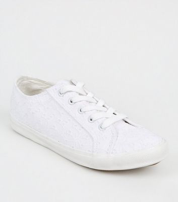 womens white trainers new look