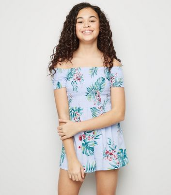 new look blue playsuit