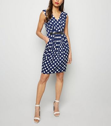 polka dot belted dress